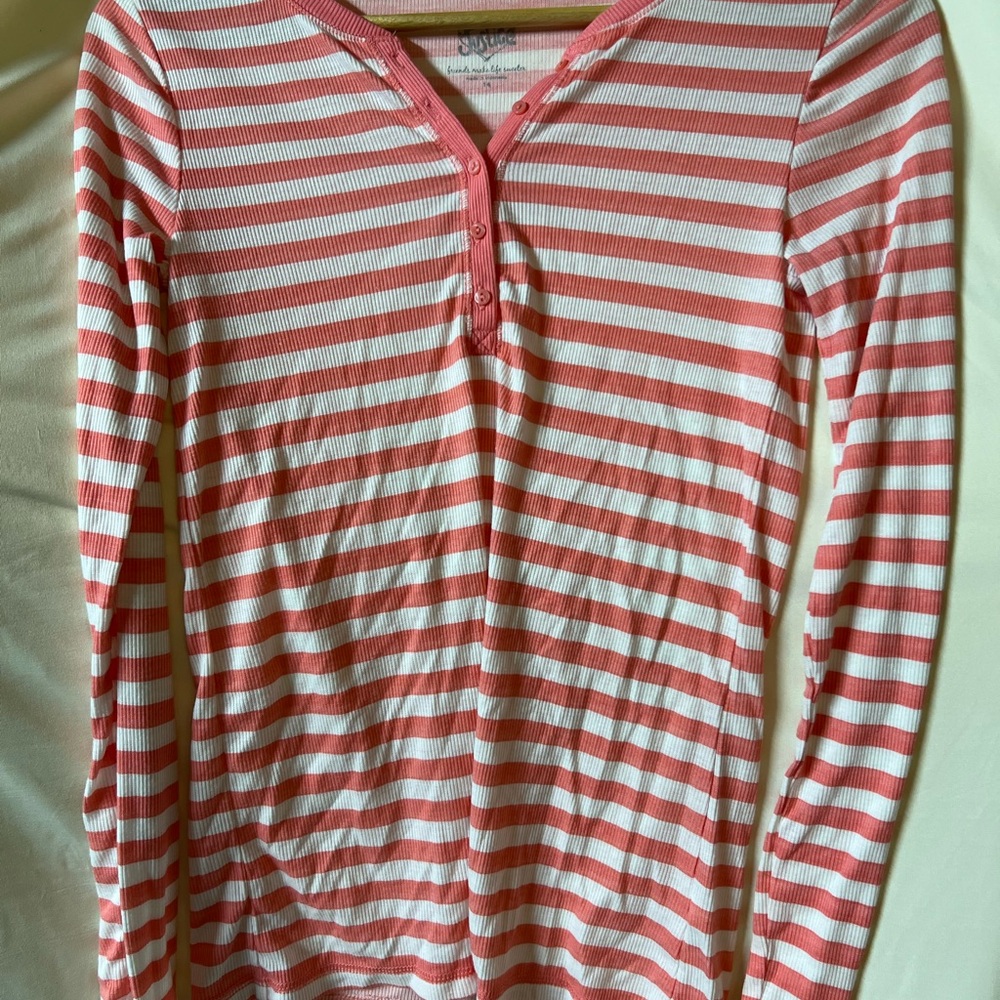 Justice Pink and White Striped Top